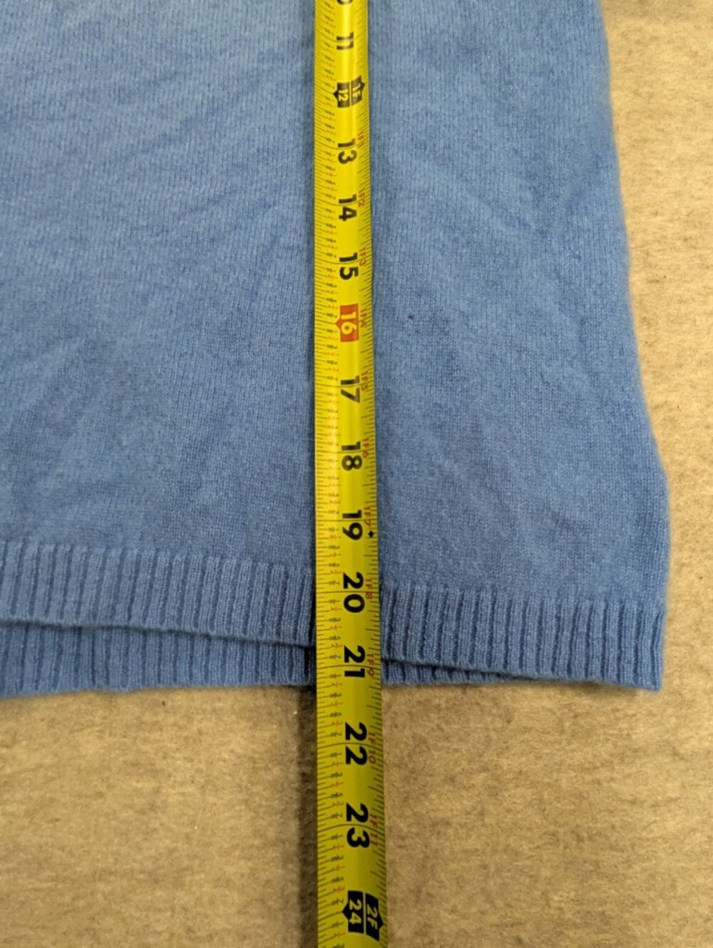 Tahari 2 Ply Cashmere Bright Blue Short Sleeve Sweater Size Large - Picture 5 of 7